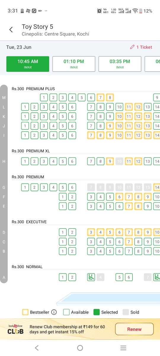 rahool360's tweet photo. #ToyStory5 3D available for 300rs in #Kochi #IMAX for all shows and all seats in Tuesday offers. https://t.co/lDuEdIfmQl