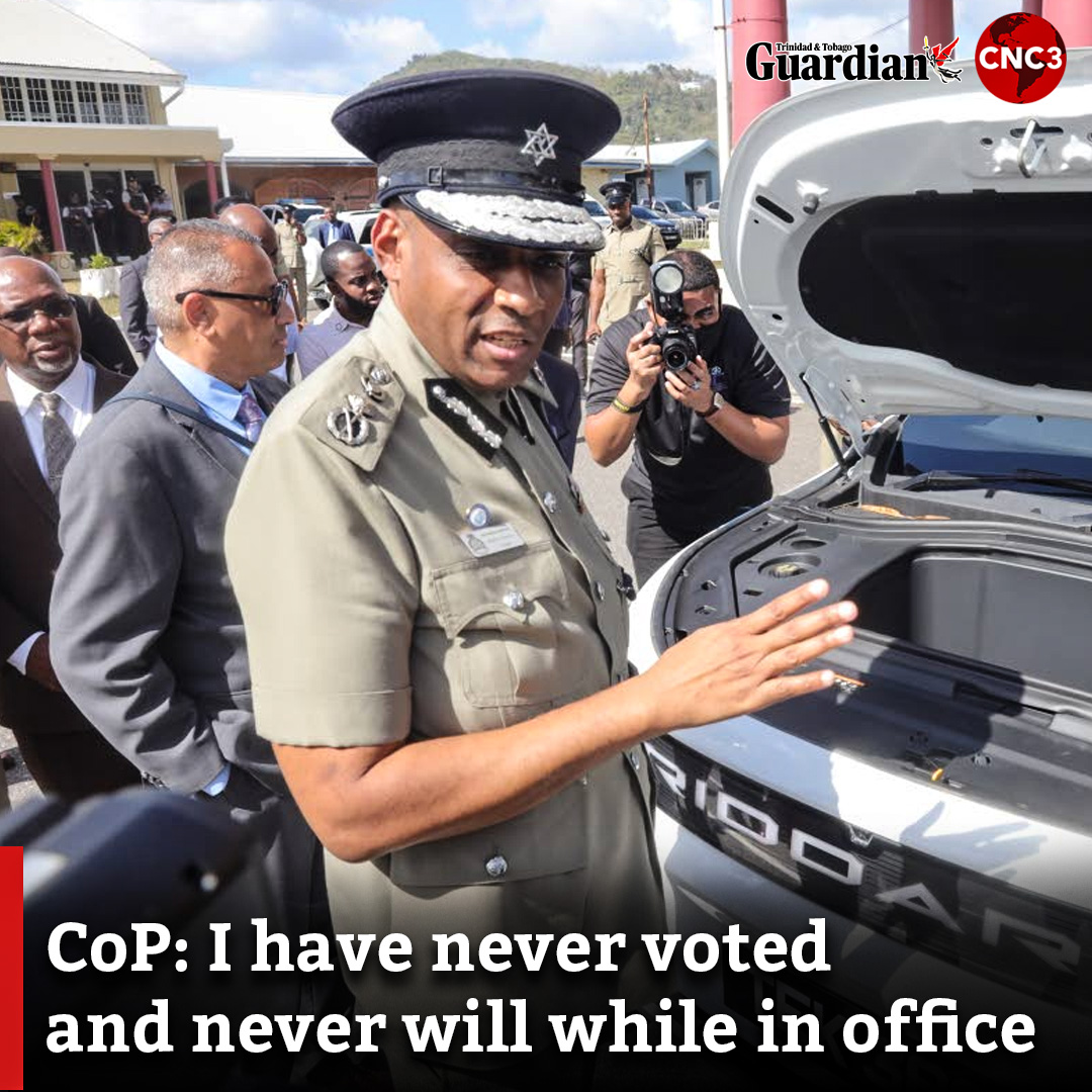 CNC3TV's tweet photo. We continue our interview with Police Commissioner Allister Guevarro, who celebrated his first year in office last week.
During a sit-down interview at the Police Administration Building, he told Guardian Media that he is not politically aligned and that, in addition to crime-fighting, his main focus is increasing manpower within the Police Service.

For more…
https://t.co/N5bei9MGzZ