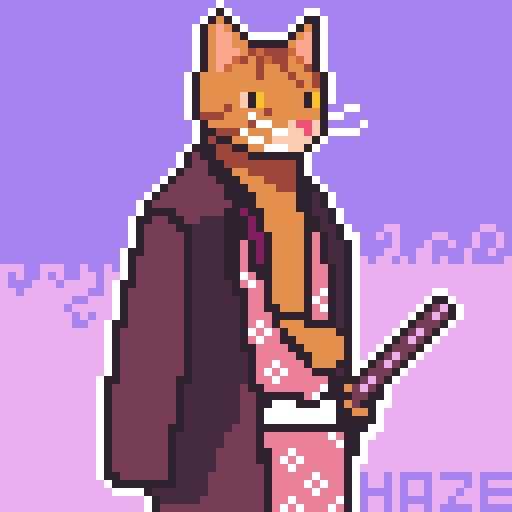 MadeByHaze's tweet photo. Catmurai Prototype - First Work 
#pixelart #aseprite #indiedev https://t.co/RvAJijdYRh