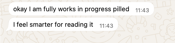 FionualaMc's tweet photo. glowing endorsement of @WorksInProgMag from the wife - unfortunately, this means I'm never going to see my magazines again. https://t.co/Ia8hvp7VrB