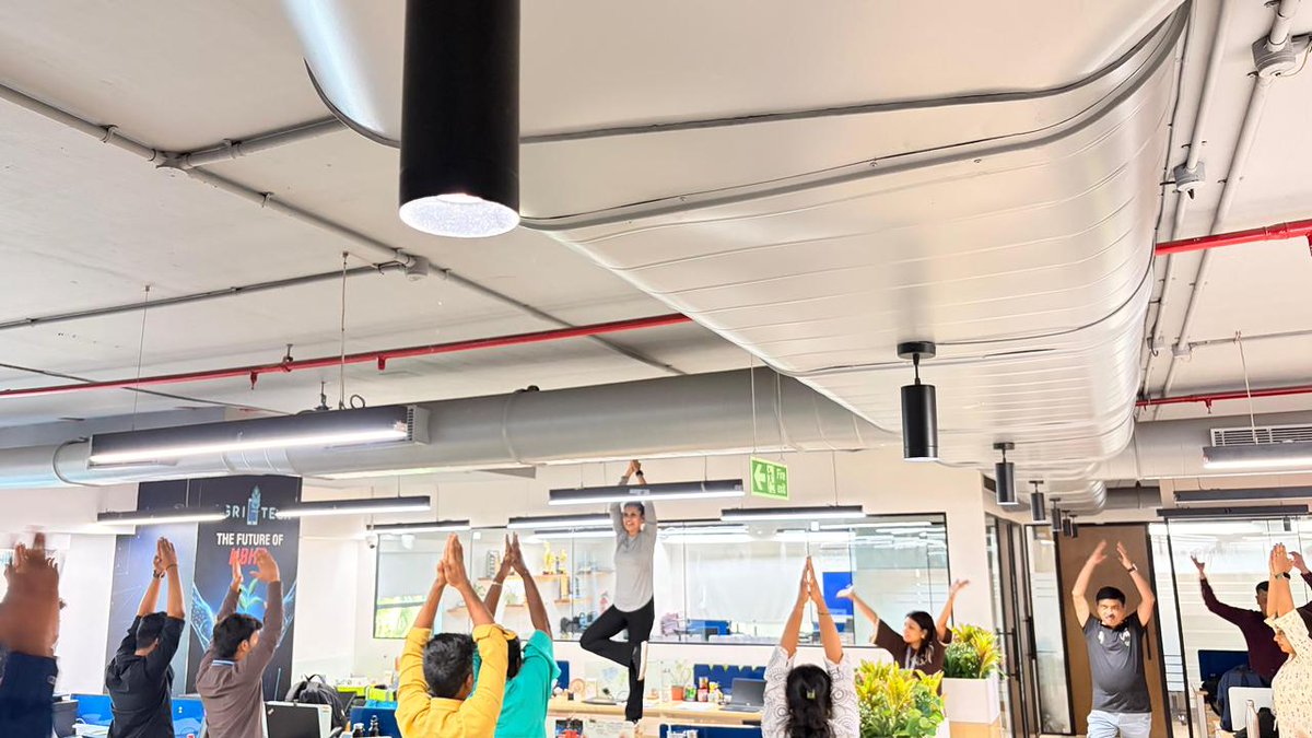 nbhcindia's tweet photo. To mark #InternationalYogaDay, a 'Somatic Yoga Session' was organized for employees The session began with great #energy and #enthusiasm, bringing colleagues together to #pause, #echarge, and #reconnect with their well-being through mindful #movement and #awareness. https://t.co/7yGGlpHAar