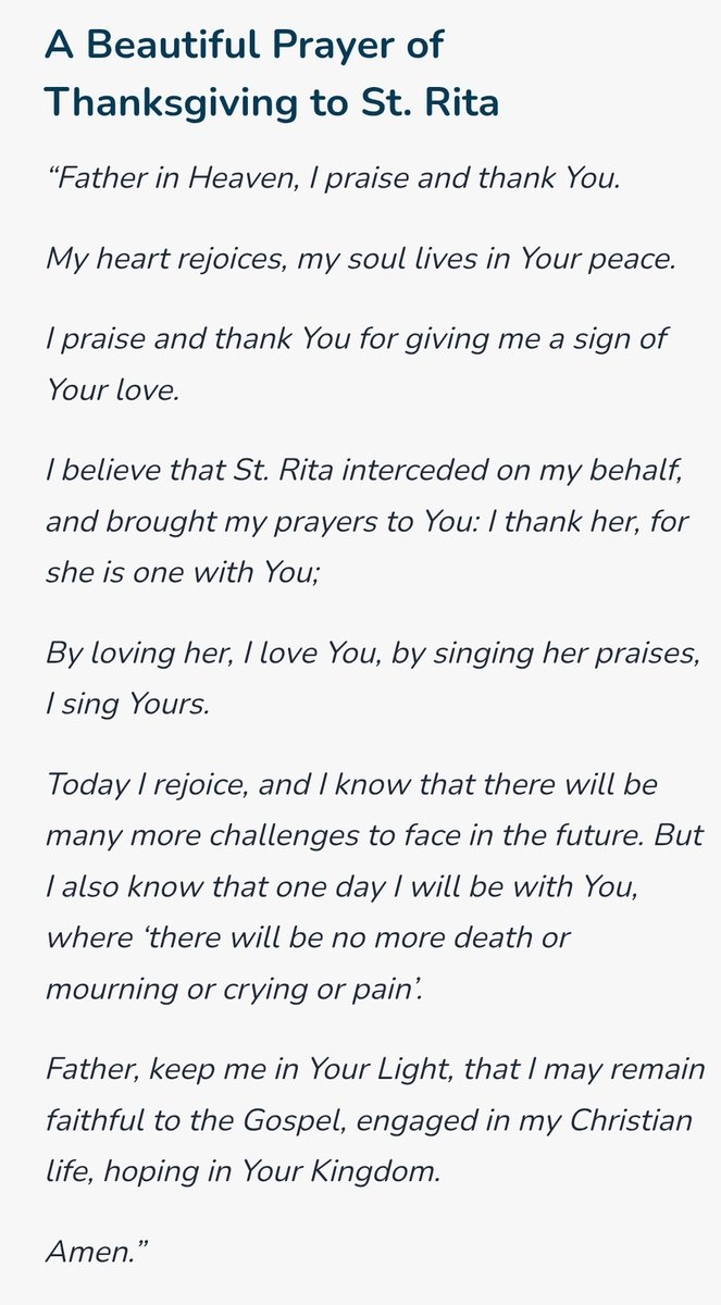joedoha's tweet photo. Hey y'all!
Praying to St. Rita does work!! Just saying...to whoever needs it.
Good luck and God bless. https://t.co/xJTBRmjGJw