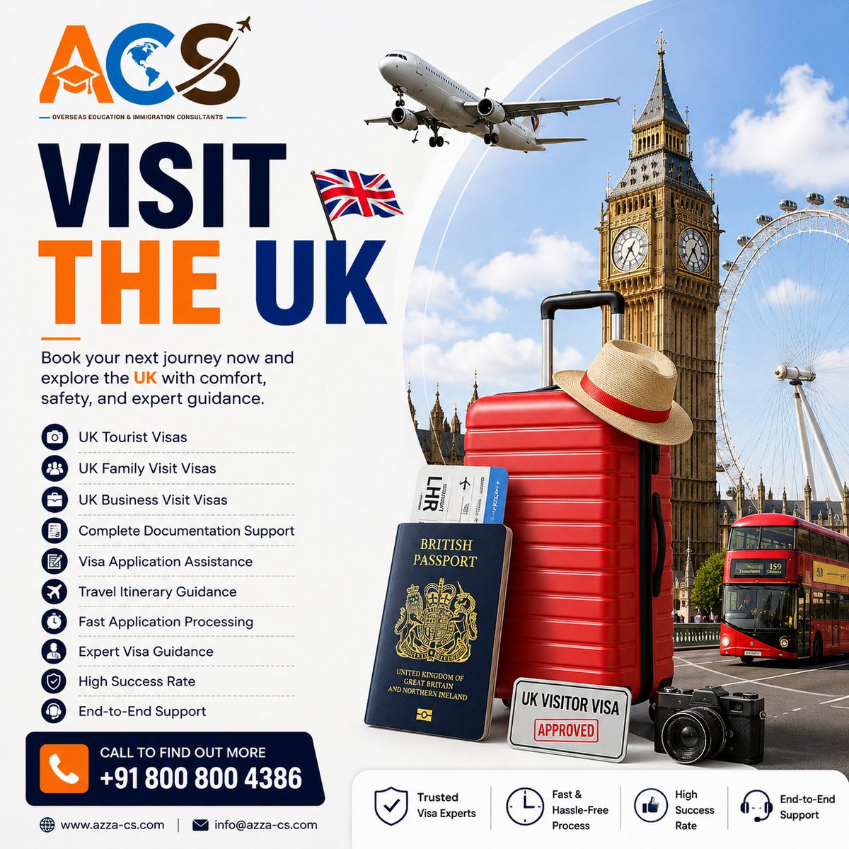 azzaconsultancy's tweet photo. Planning a trip to the United Kingdom? Let ACS Overseas Education &amp; Immigration Consultants make your visa journey smooth, simple, and stress-free.

✅ UK Tourist Visas
✅ UK Family Visit Visas
✅ UK Business Visit Visas

📞 Call Us: +91 800 800 4386🌐  https://t.co/LQUcSApdPv https://t.co/h4yART5vn8