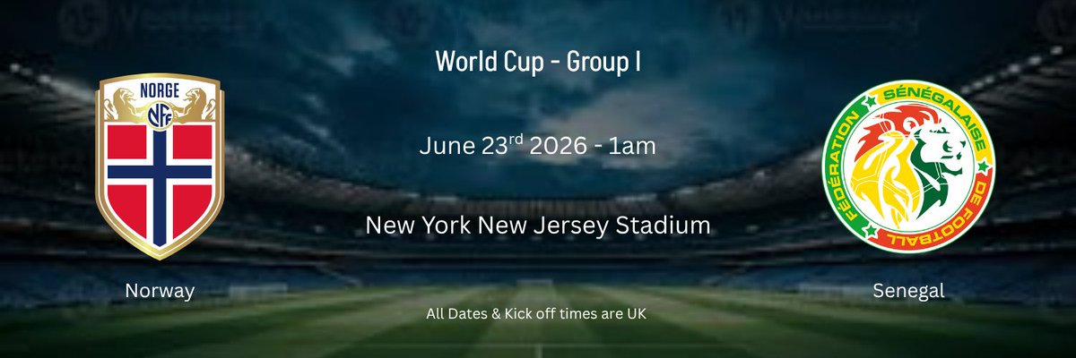 bettingsuite's tweet photo. It should be an entertaining game in New Jersey between Norway &amp; Senegal

https://t.co/e8zXe0wCjU https://t.co/ST7SO4Itxt