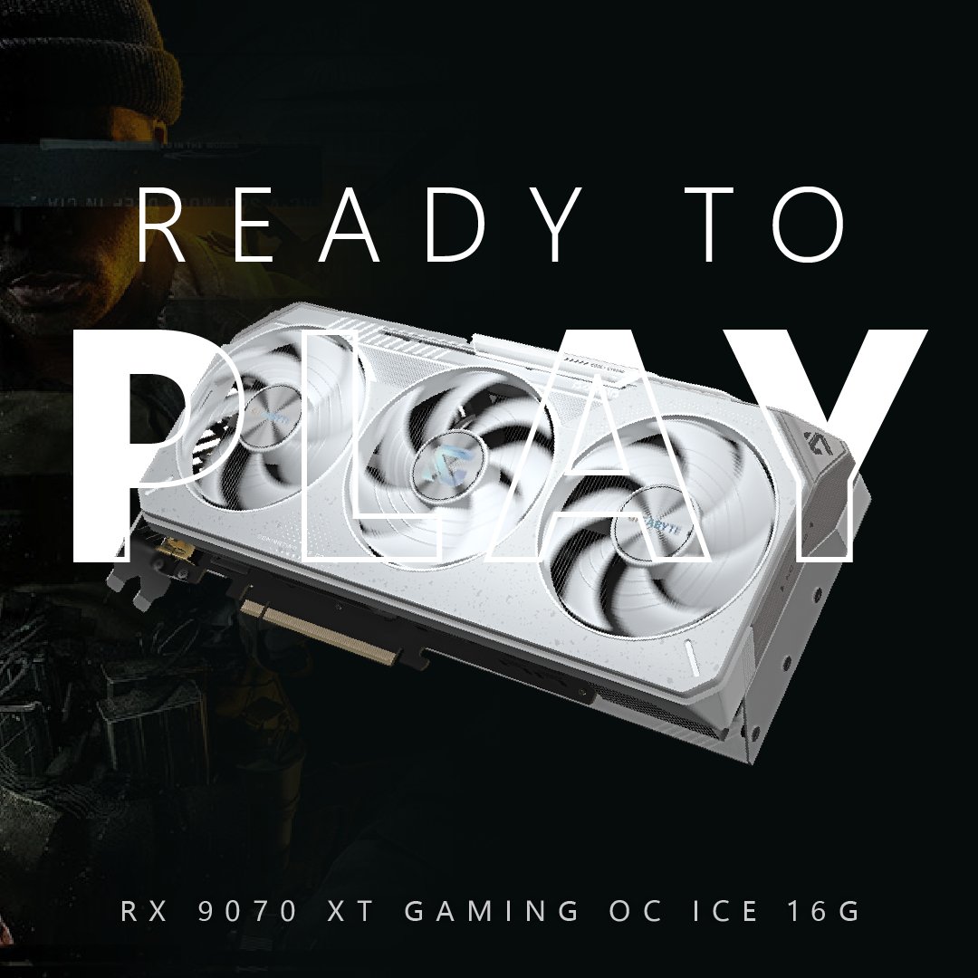 AORUS_ZA's tweet photo. Ready to play, dressed to impress. The GIGABYTE RX 9070 XT GAMING OC ICE 16G combines massive power with a pristine all-white design. Keep your frames high and your system looking clean. 🤍🎮
#Gigabyte #RX9070XT #Radeon #WhitePC #GamingOC https://t.co/Shv7UacOen