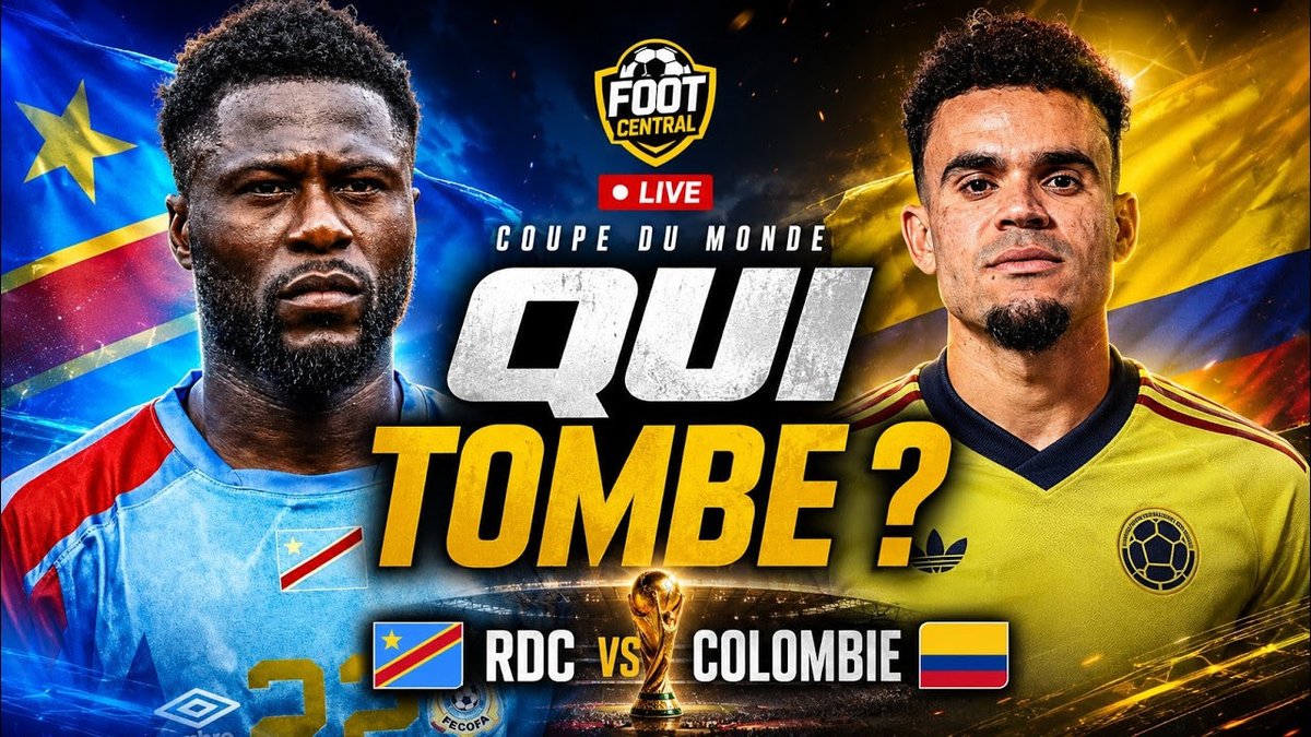 FootCentralTV's tweet photo. 🇨🇩 RD Congo 🆚 Colombie 🇨🇴 Les Léopards Peuvent Écrire L’Histoire 👇🏽 https://t.co/jYWAx9piBA