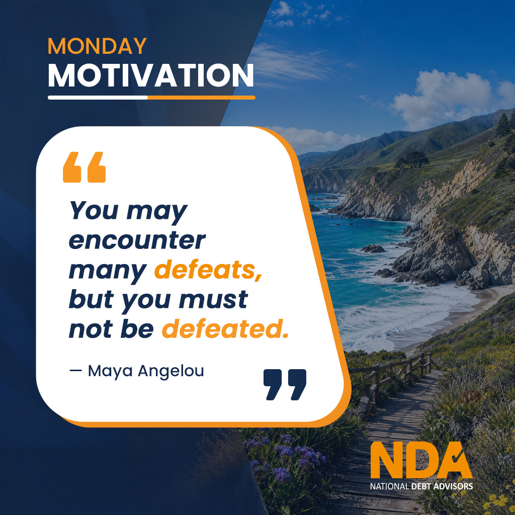 NationalDebtAdv's tweet photo. Hard times are temporary, but the lessons and strength you gain from them can last forever. Start this week with courage and determination.

#MotivationMonday #NeverGiveUp #PositiveMindset https://t.co/UA3OSTohbL