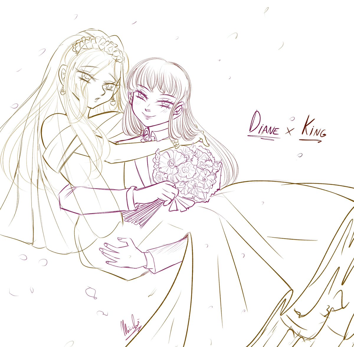 Micchi971's tweet photo. Diane x King in the weeding day 💜💛
#黙示録の四騎士 #七つの大罪 #MokushirokunoYonkishi #Kiane https://t.co/3JTOC1P6Cz