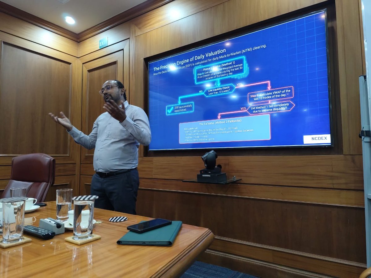 ncdexofficial's tweet photo. As part of National Institute of Securities Markets (NISM)’s induction programme for IES officers,  NCDEX IPFT had the pleasure of hosting an institutional visit at its Mumbai office.

The session offered an insightful overview of NCDEX and the Emerging Issues & Challenges in India's Commodity Derivatives Markets, highlighting the vital role derivatives play in strengthening the nation’s agri value chain and economy.
The interactive dialogue between the participants and NCDEX IPFT officials helped in demystifying commodity markets, exploring regulatory perspectives, and fostering deeper understanding among the future financial regulators of our country.

#FollowNCDEX #InvestorAwareness #NISM #CommodityDerivatives

@NISM_Official  @NCDEXeMarkets @nerl_repository
@NICR_INDIA