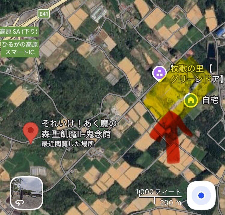 bokka_no_sato's tweet photo. 『それいけ！あく魔の森　聖飢魔II鬼念館』様と当園「ひるがの高原 牧歌の里」はこれくらい近いのです。頑張れば歩ける距離…

#実際多くの信者の皆様にお立ち寄り頂き誠にありがとうございます https://t.co/rOY4ZtLaCB
