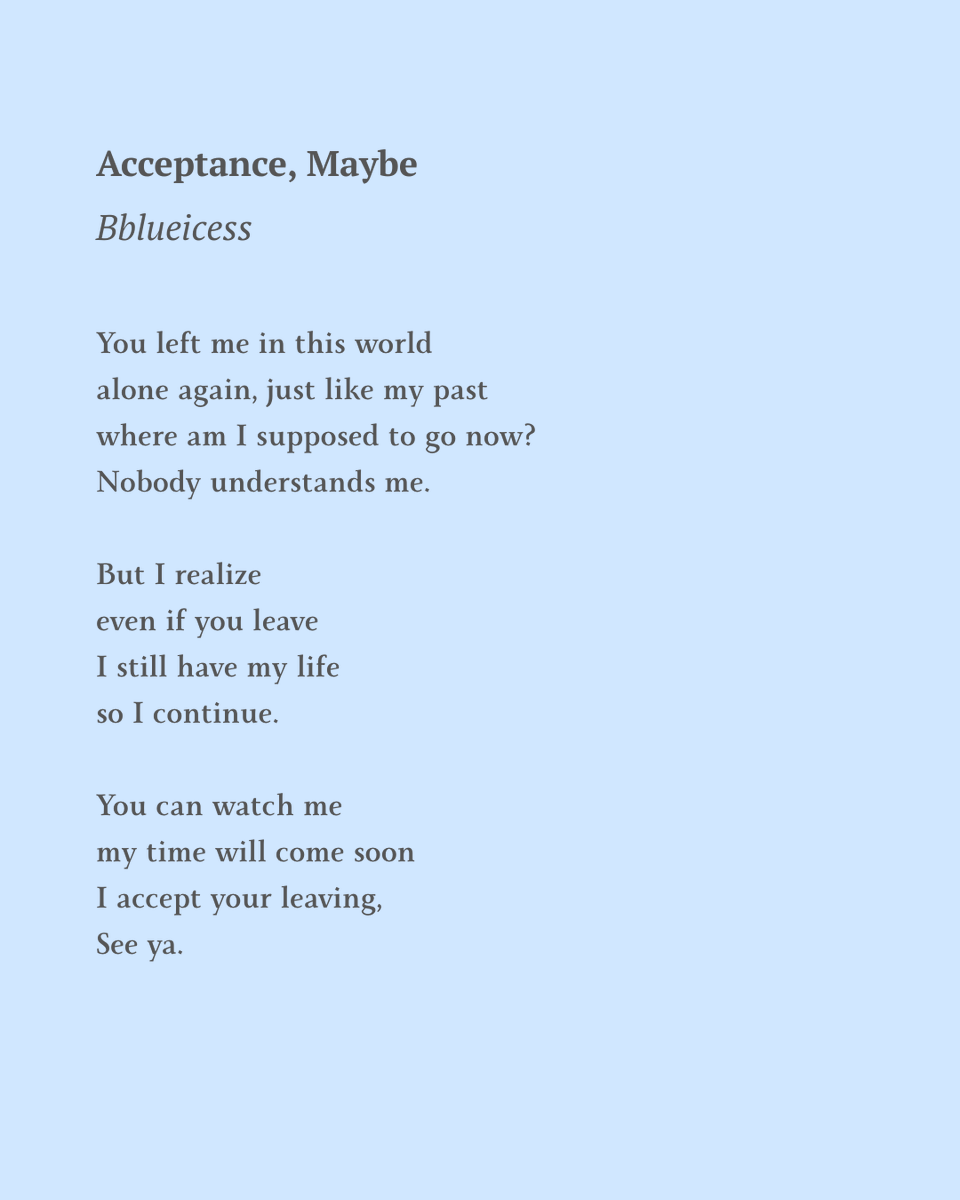 Bblueicess's tweet photo. "I accept your leaving" https://t.co/yLct64zHE9