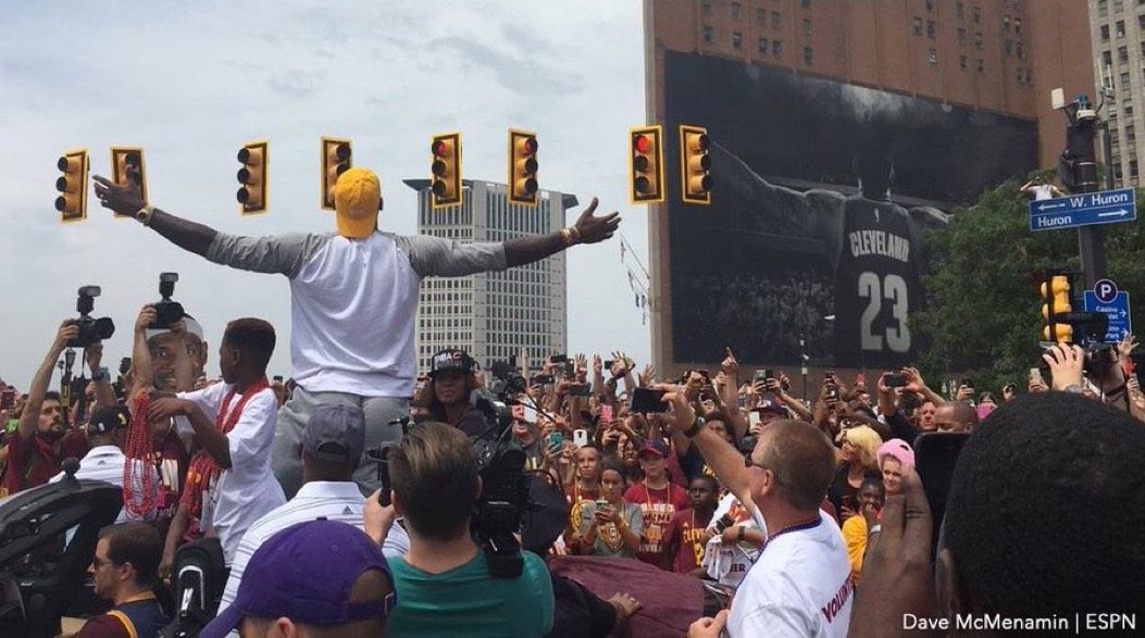 jdkunes's tweet photo. 10 years ago today, on June 22, 2016, the Cleveland Cavaliers championship parade. 

Photo: Dave McMenamin https://t.co/Jj0KBqoy6P
