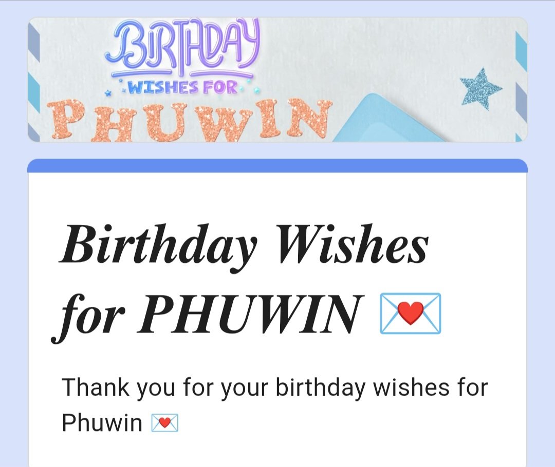 Amber152249's tweet photo. @PhuwinOfficial Thank you for giving a chance to send birthday wishes for my Phuwin 🫶 https://t.co/16G9kpRUQy
