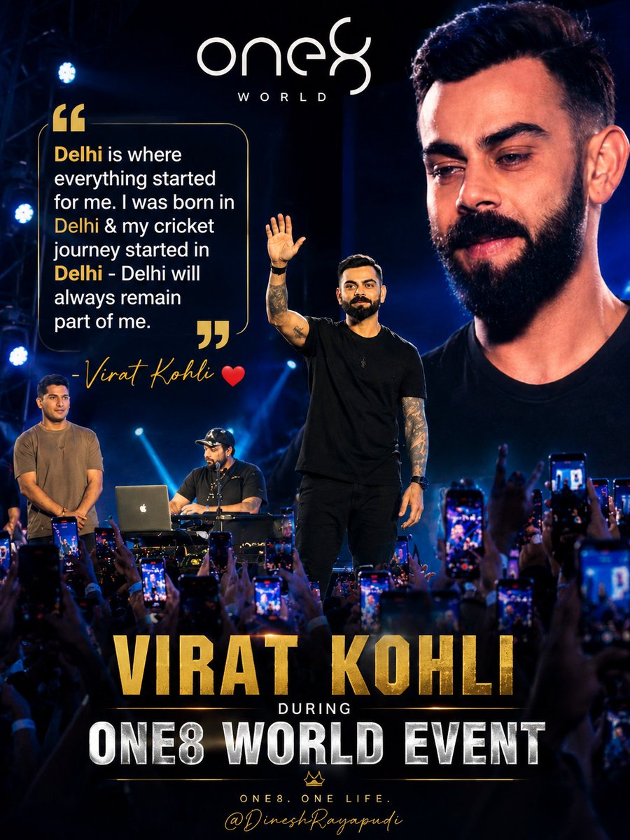 DineshRayapudi's tweet photo. 👑 DELHI MADE THE KING 👑

-Virat Kohli's heartfelt words for the city where his cricket journey began. ❤️🏏 https://t.co/Arcok98FmS