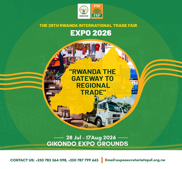 ktpressrwanda's tweet photo. 🔥 Don’t miss the biggest trade event of the year!

EXPO 2026 is bringing together businesses, innovators & investors from across the region!

📍 Gikondo Expo Grounds

📅 28 July – 17 August

🌍 Rwanda: The Gateway to Regional Trade

Be part of the experience!

#Expo2026 #Trade #BusinessGrowth #VisitRwanda #Kigali @PSF_RWA