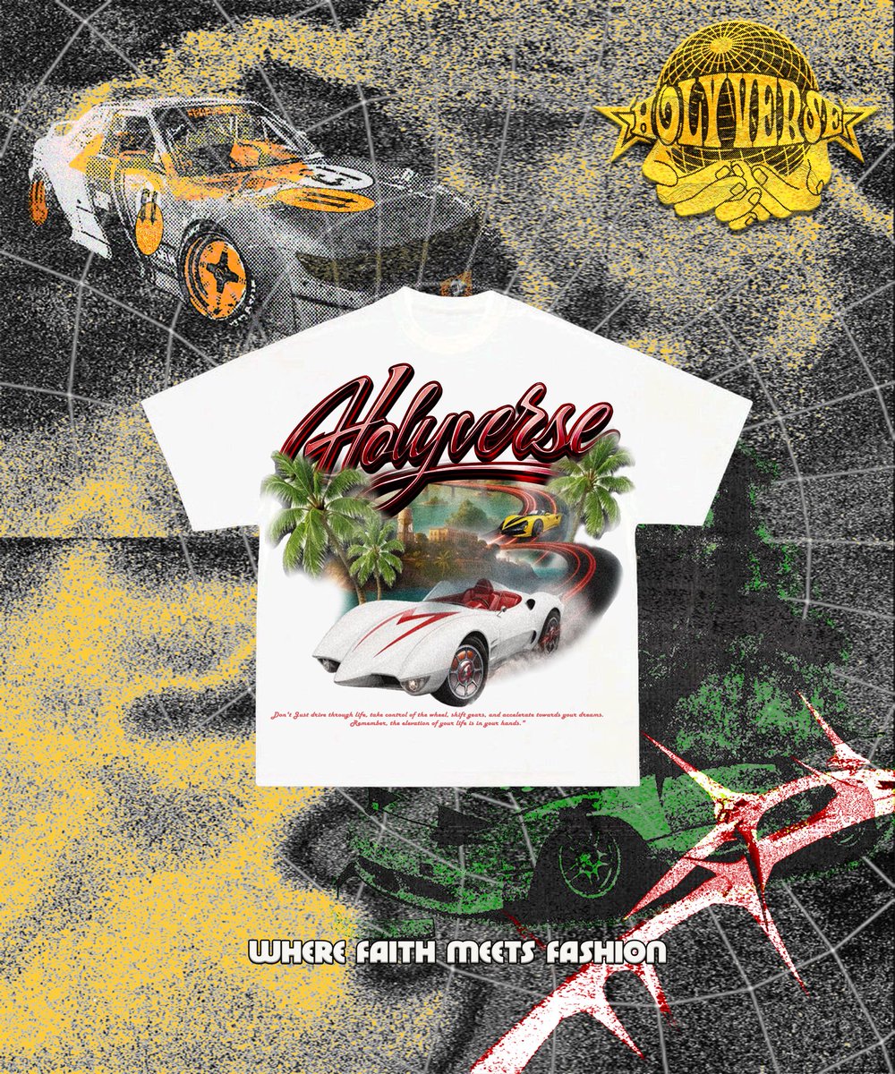 holyverse_'s tweet photo. "Don't just drive through life - take control of the wheel, shift gears, and accelerate toward your dreams.
Remember, the elevation of your life is in your hands."
This tee isn't just about racing - it's about mindset, motivation, and owning your journey.
#global #ghfashion https://t.co/MvbyxDpWxW