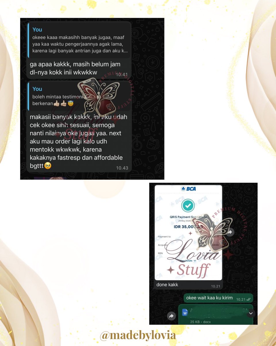 bircycles's tweet photo. 🦋 joki tugas ready lagi nihh ✨  
trusted, pengerjaan aman, no asal-asalan 🤍  
yuk order sebelum slot penuh! #zonauang 

https://t.co/U9l8WMwNVO https://t.co/fCon3NMUFt