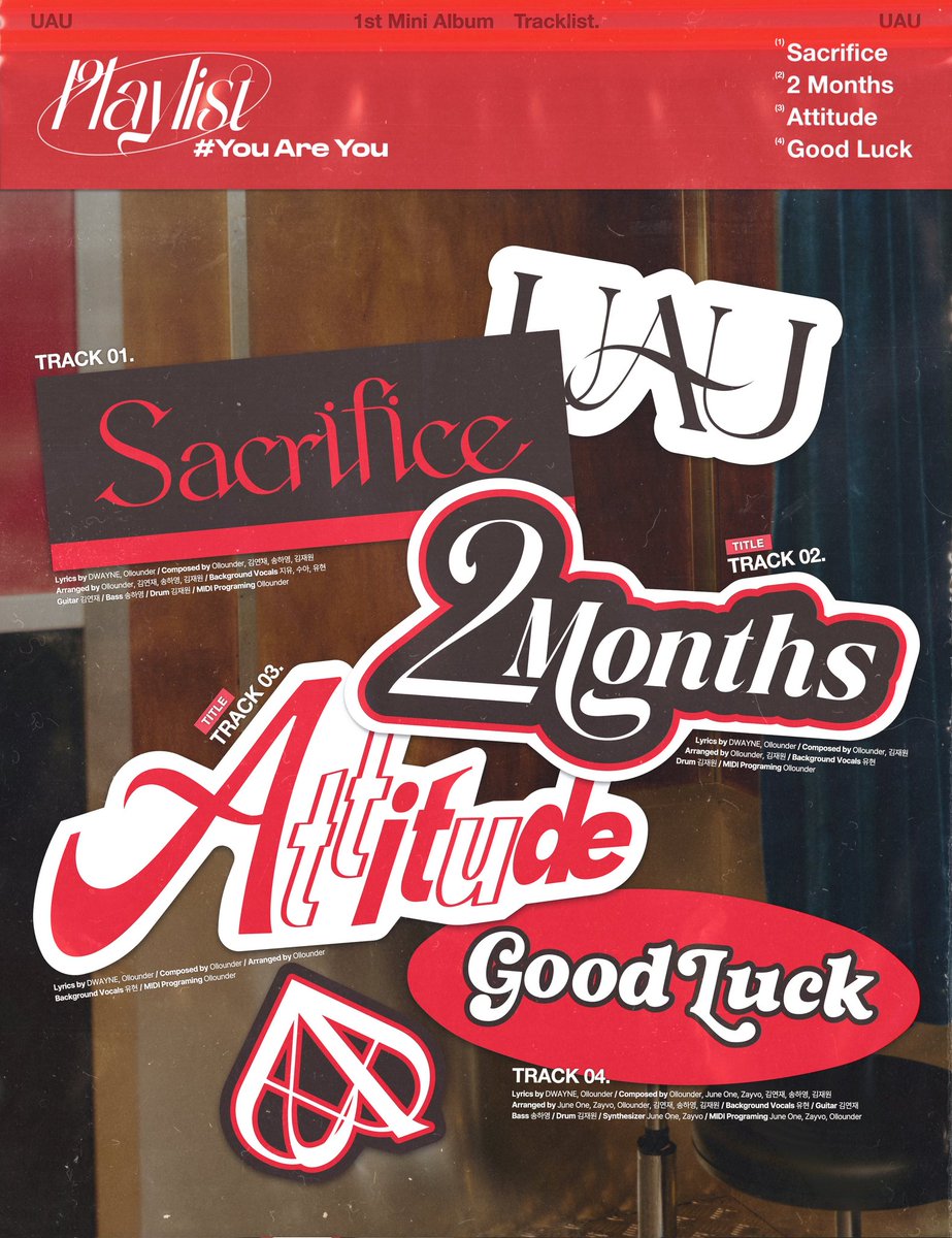 mistyfriz's tweet photo. UAU's first tracklist was displayed like pictures of a photomaton and the   new tracklist is displayed like a playlist on a streaming plateform resembling apple music 👀 https://t.co/V55DuTxRt8