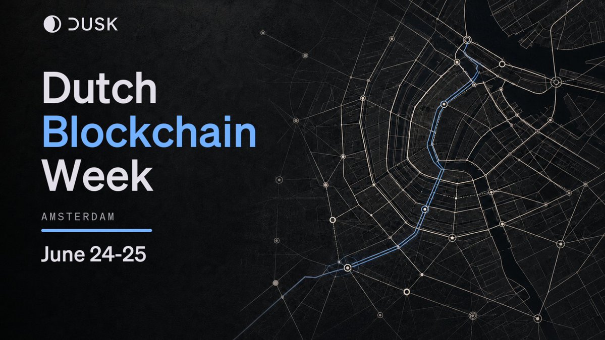 DuskFoundation's tweet photo. Dusk will be at Dutch Blockchain Week in Amsterdam on June 24-25.

If you're around for the summit and want to talk regulated onchain finance, tokenized assets, or programmable privacy, come say hello.

See you there. https://t.co/eS2QMZygvG