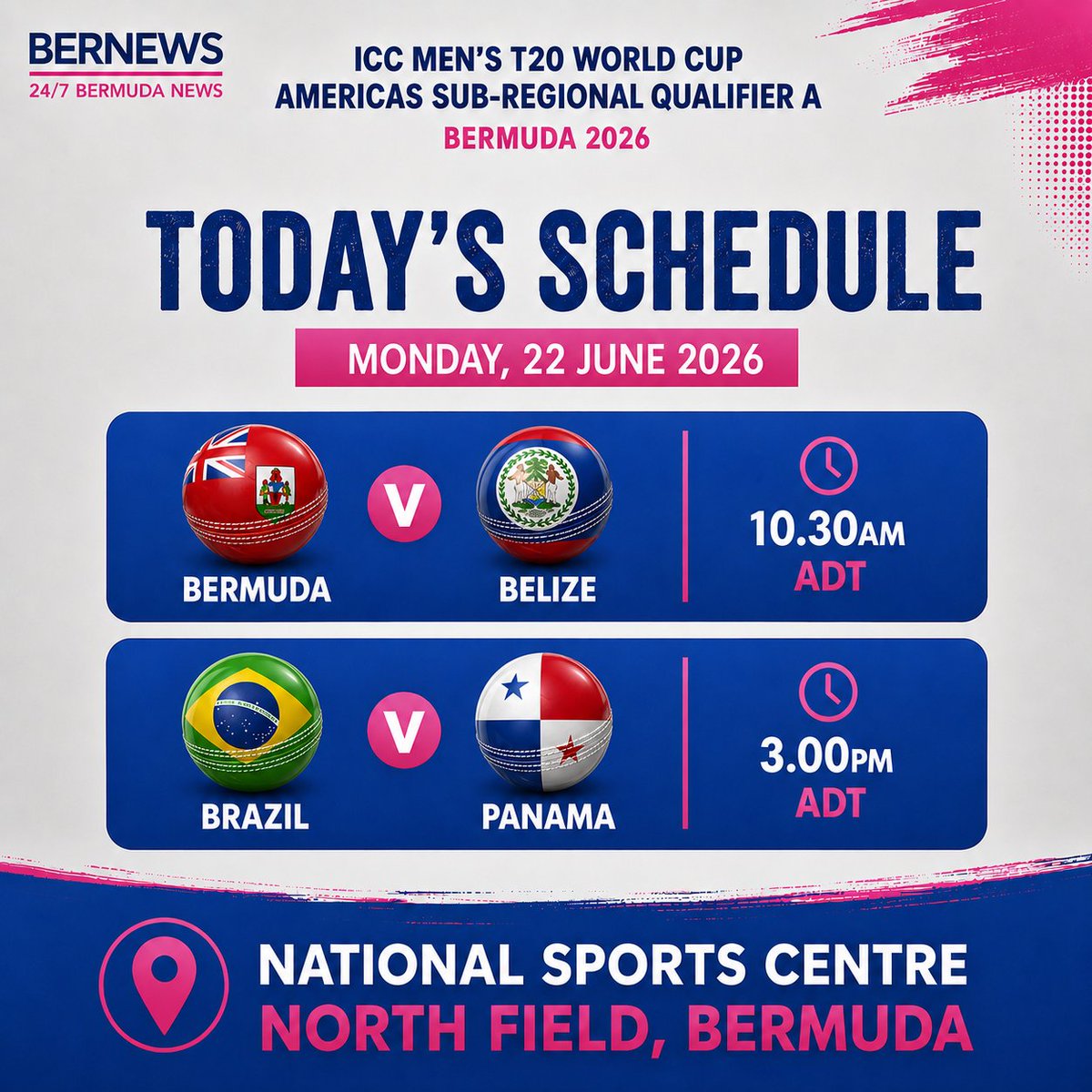 BernewsSports's tweet photo. Two ICC cricket matches scheduled for today | #Bermuda | https://t.co/o5Q8M8YbXA https://t.co/S681r2qOcR
