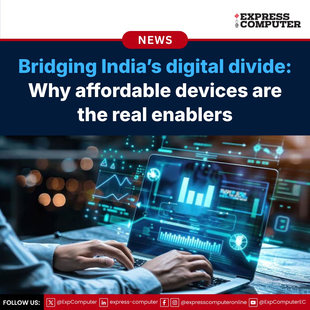 ExpComputer's tweet photo. Bridging India’s #digitaldivide: Why affordable devices are the real enablers - https://t.co/JjnjWA8hbG | #technews #technology #futuretech #AI https://t.co/KzTzmW8yG5