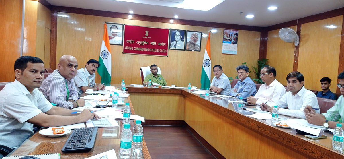 NCSC_GoI's tweet photo. Secretary, National Commission for Scheduled Castes chaired a review meeting with the officers of the Commission and discussed several important issues. #NCSC #article338 https://t.co/0saP0nKs0n