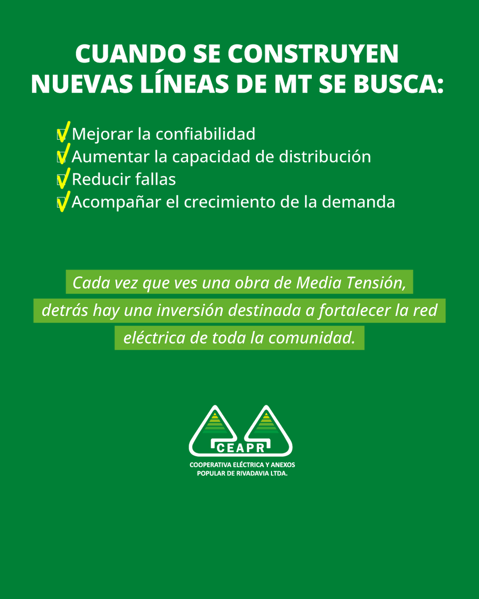 CEAPRltda's tweet photo. ⚡ ¿Qué es una Línea de Media Tensión?

Es la red que transporta energía hacia barrios, distritos y zonas productivas antes de llegar a los transformadores que abastecen hogares y comercios 💡 https://t.co/ib8m4gfSmf