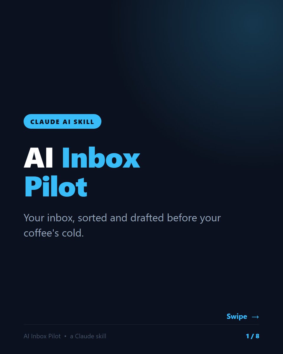 skorsun's tweet photo. Most mornings, the inbox wins.

AI Inbox Pilot reads your inbox, sorts every thread, and writes reply drafts in your voice. It stops before hitting send. You review, you approve. https://t.co/Z4i7JbdGWY