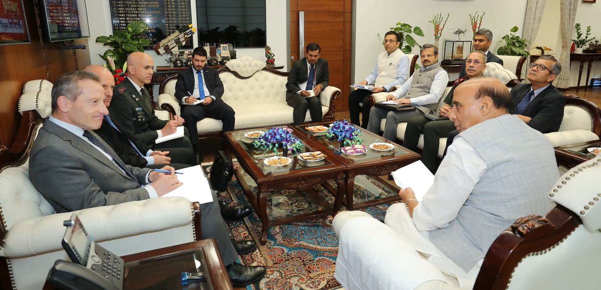 SpokespersonMoD's tweet photo. Director General, Israel Ministry of Defence Maj Gen (Retd) Amir Baram called on Raksha Mantri Shri @rajnathsingh in New Delhi on June 22, 2026. Discussions focused on strengthening India–Israel defence cooperation, with Israel reaffirming its commitment to expanding collaboration under the framework of the #IndiaIsrael Special #StrategicPartnership. 🇮🇳🤝🇮🇱

@IsraelinIndia 
@indemtel 
@MEAIndia