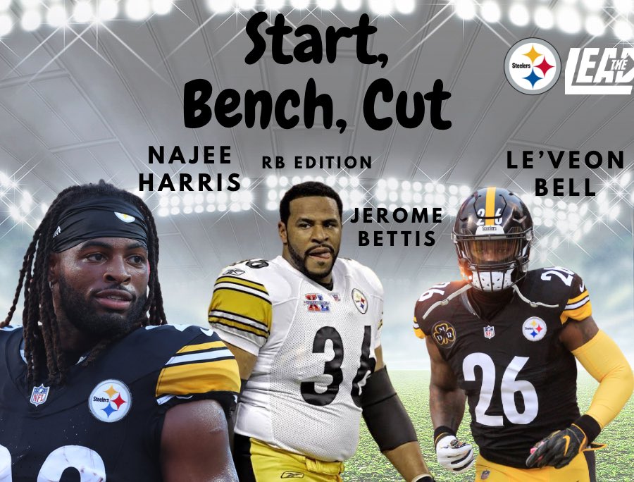 SteelersLead's tweet photo. Start one. Bench one. Cut one.  #steelers RB edition 

Who are you picking? Drop your choices⬇️ https://t.co/StwXh5GYOV