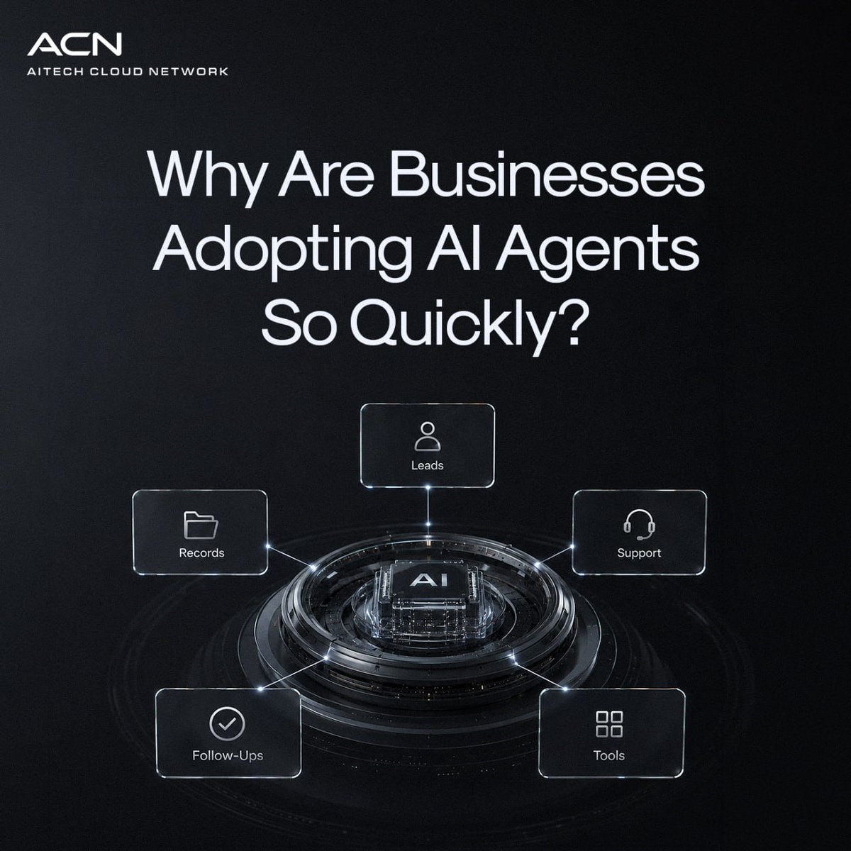 AITECHio's tweet photo. Why Are Businesses Adopting AI Agents So Quickly?

Businesses don't pay for AI because it can chat. They pay for AI because it can get work done.

An agent can qualify leads, answer support requests, update records, send follow-ups, and coordinate actions across multiple tools without constant human input. A few years ago, most of this required custom development.

Today, businesses can deploy agents in days. That's one reason AI agents are being adopted faster than many expected.