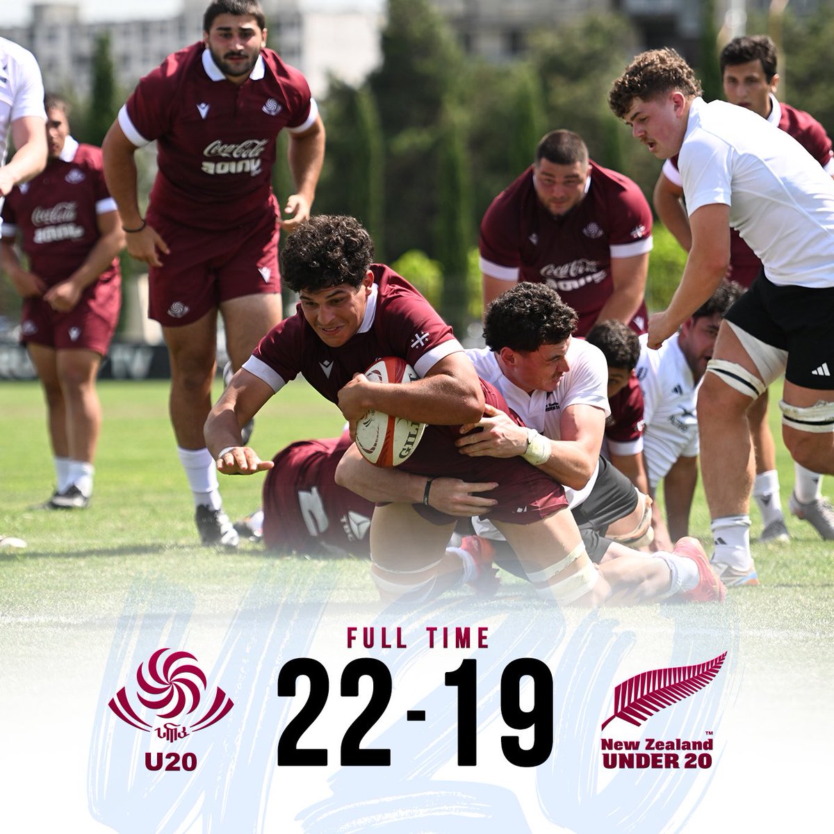 GeorgianRugby's tweet photo. For the first time in Georgian history, the Junior Lelos have defeated the New Zealand national team!!! 🔥🔥 https://t.co/tOFvMd7pRO