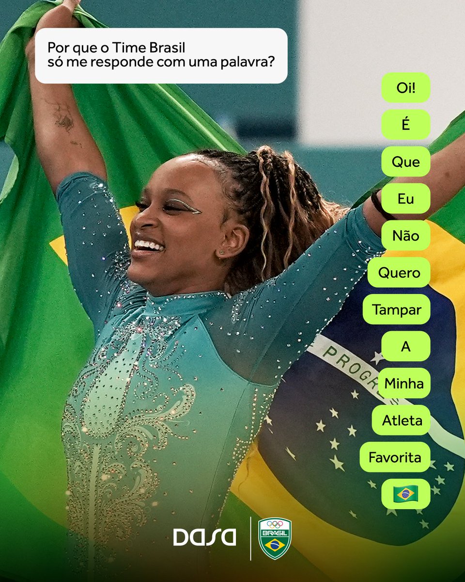 timebrasil's tweet photo. Ultimamente, as conversas do #TimeBrasil têm sido assim 🇧🇷💬

#Dasa https://t.co/Y3BRDHicPu