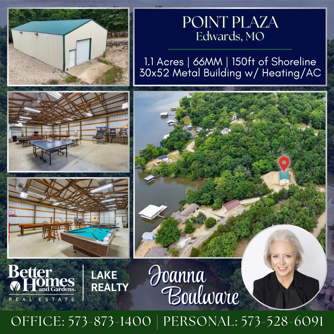 bhglakerealty's tweet photo. 1 acre. 150 ft of shoreline. 66 Mile Marker. Metal building with HVAC and plumbing already in place. This Edwards waterfront property is a blank canvas worth seeing. https://t.co/AdLJUtQSkO #LakeOfTheOzarks #LandForSale https://t.co/QLln5KiDlq
