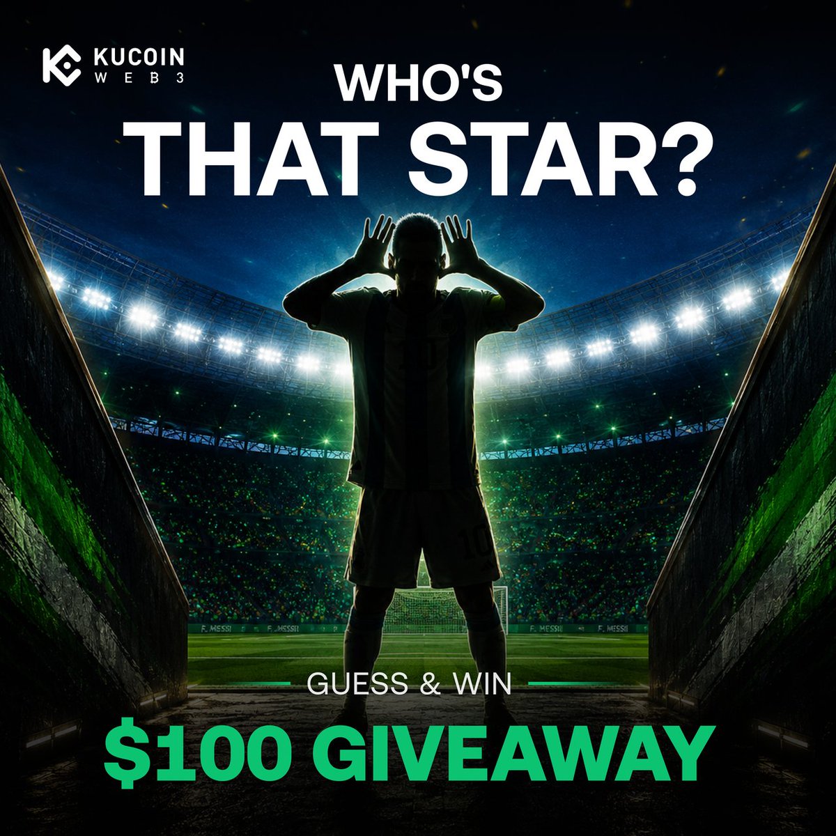 KuCoin_Web3's tweet photo. Who’s that #FIFAWorldCup star? ⚽️

Guess the player in the comments.

$100 for one lucky correct answer.

1️⃣ Follow @KuCoin_Web3
2️⃣ Repost &amp; Tag your friends
3️⃣ Reply with your answer &amp; EVM wallet address https://t.co/2apme0Trfh