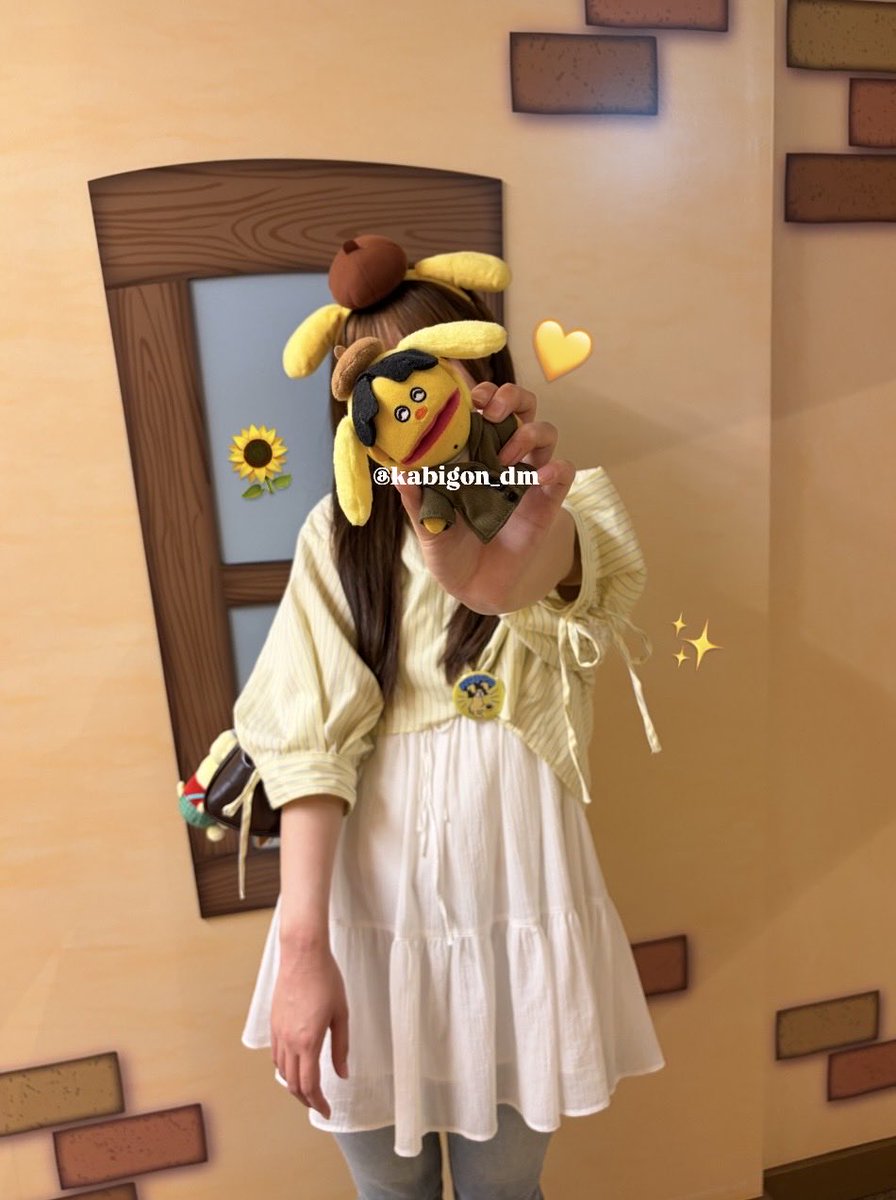 kabigon_dm's tweet photo. おそろいのぷりんくんカチューシャでピューロ行ってきた〜💛
もちろんライブの会場入る前にカチューシャは外しました😌 https://t.co/dtziBivnRI