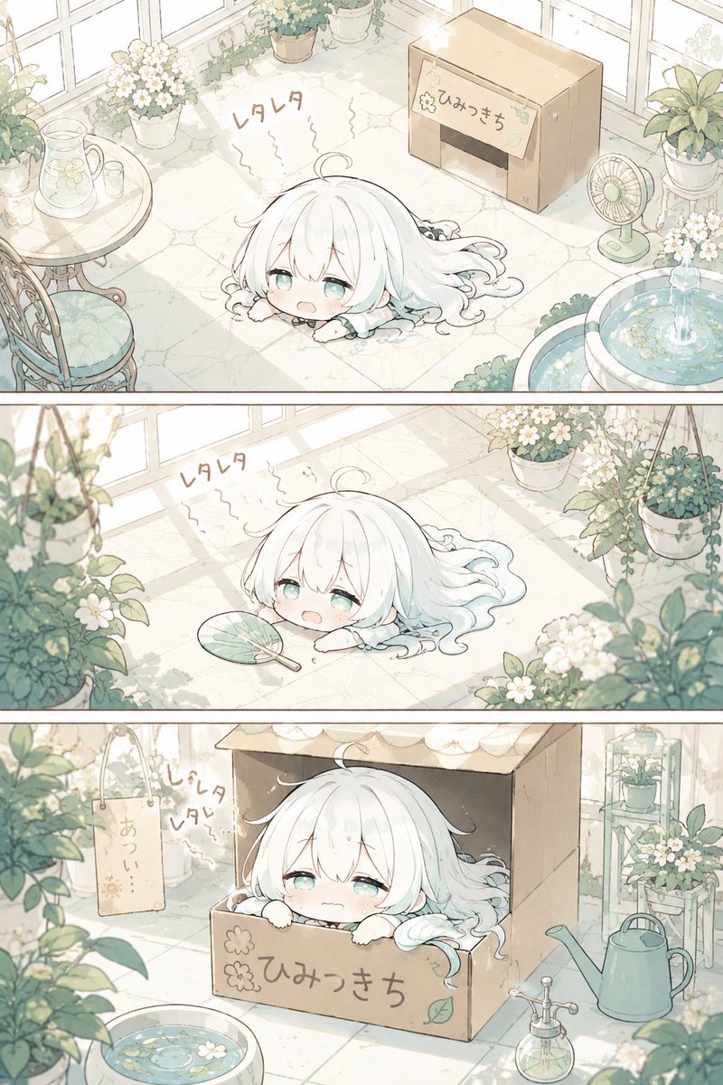 chibilettuce's tweet photo. あーつーいー https://t.co/lyS8S70CRA