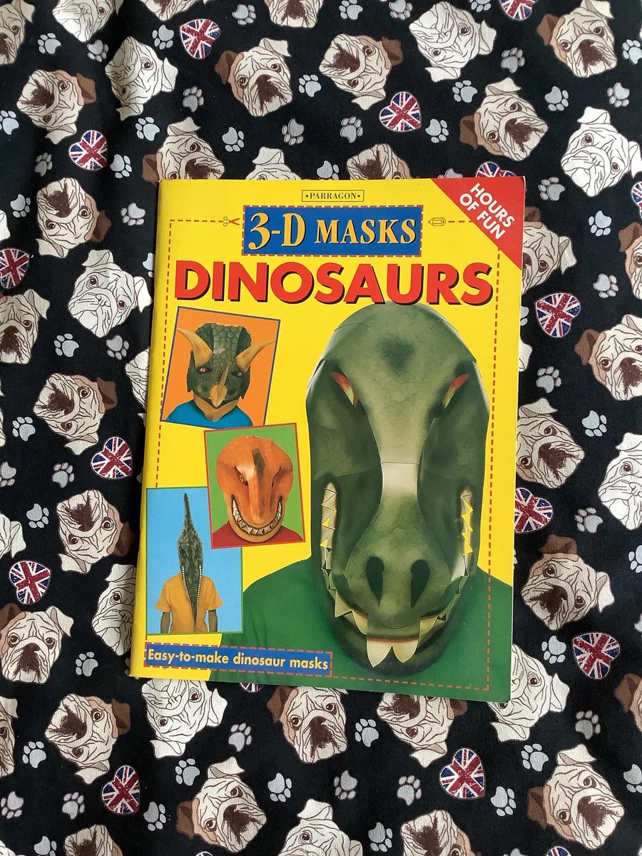 WatsonsVintage's tweet photo. This looks like such fun! RARE Vintage 1995 '3-D Masks - Dinosaurs' Book in Paperback Four Easy-to-make Dinosaur Masks -Educational Book - Fancy Dress Masks - Fun Gift https://t.co/d2UATNvkx1 via @Etsy #MaskMaking #Dinosaurs #CardboardMasks https://t.co/G3gKs8FvJE