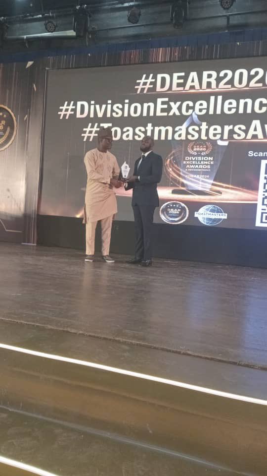 followlasg's tweet photo. DEAR 2026: SANWO-OLU, FIRST LADY RECEIVE SPECIAL RECOGNITION AWARD

… As Lagos State Ministry of Information Toastmasters Bags Select Distinguish Club Award

It was a gathering of the finest communicators and leaders at the annual Division Excellence and Award Recognitions (DEAR 2026) - an initiative of Toastmasters Nigeria Division D District 130 to honour outstanding Toastmasters and Clubs who distinguished themselves in the outgoing Toastmasters year.

In his goodwill message at the event, held at the Shell Hall Muson Centre on Saturday, Lagos State Governor Babajide Olusola Sanwo-Olu stated that Toastmasters Nigeria, Division D, District 130 does not merely celebrate its members, it affirms a conviction that words, shaped with discipline, delivered with purpose, remain among the most transformative forces available to any society, 

"I am pleased to convey the warmest congratulations of the Lagos State Government to the Toastmasters Nigeria family and to every individual being honoured at this year’s Division Excellence Awards and Recognitions. Your achievements represent far more than personal milestones. They represent the cultivation of a rare and essential capacity, the ability to communicate clearly, lead confidently, and inspire others to do the same," he said.

Mr. Governor, represented by the Director of Strategy Centre, Lagos State Ministry of Information & Strategy, Mr. Wale Akodu, added that the State Government understands that governing a megacity of over 20 million people, from diverse tongues, traditions, and aspirations, demands more than just policy design and infrastructure delivery. It demands communication that builds trust, bridges divides, and moves communities to collective action.

"In that sense, what Toastmasters teaches is not merely a professional skill. It is a civic one. Our administration has remained committed to the development of human capital alongside physical infrastructure. We believe that the quality of Lagos’ future will be determined, in no small measure, by the quality of the voices that shape its conversations, in boardrooms, on platforms, in communities, and in the halls of government. Therefore, the men and women being recognised are evidence that this investment in people yields extraordinary returns," he stated.

On her part, the Special Guest of Honour and First Lady of Lagos State, Dr. Ibijoke Claudiana Sanwo-Olu, speaking through Mrs. Oyindamola Ogunsanwo, a member of the Committee of Wives of Lagos State Officials (COWLSO), noted that DEAR 2026 provides an opportunity for individuals to build on the success recorded and become better communicators, adding that the Toastmasters platform over the years has helped people develop effective communication skills while reiterating that the Lagos State Government under Governor Babajide Sanwo-Olu continues to place a premium on human capital development.

While formally welcoming Toastmasters and guests to DEAR 2026, Division D Director, DTM Abubakar Gimba, said that when this mandate began, the objective was simple: they wanted people to be better communicators. Hence, the event is a celebration of excellence, saying "We appreciate every leader who contributed in no small measure to the success recorded."

The high point of DEAR 2026 was the special recognition awards presented to Governor Babajide Olusola Sanwo-Olu and the First Lady, Dr. Claudiana Ibijoke Sanwo-Olu, just as the Lagos Ministry of Information Toastmasters Club bagged the Select Distinguished Club Award - a feat achieved less than a year after its establishment. 

The spectacular night also featured dance performances, speech presentations, networking opportunities as well as intellectually stimulating games, among others.

@jidesanwoolu @drobafemihamzat @JokeSanwoolu @gbenga_omo @gboyegaakosile @LanreBajulaiye @BarrBimbola @Mr_JAGs @Riddwane
#AGreaterLagosRising 
#LASG