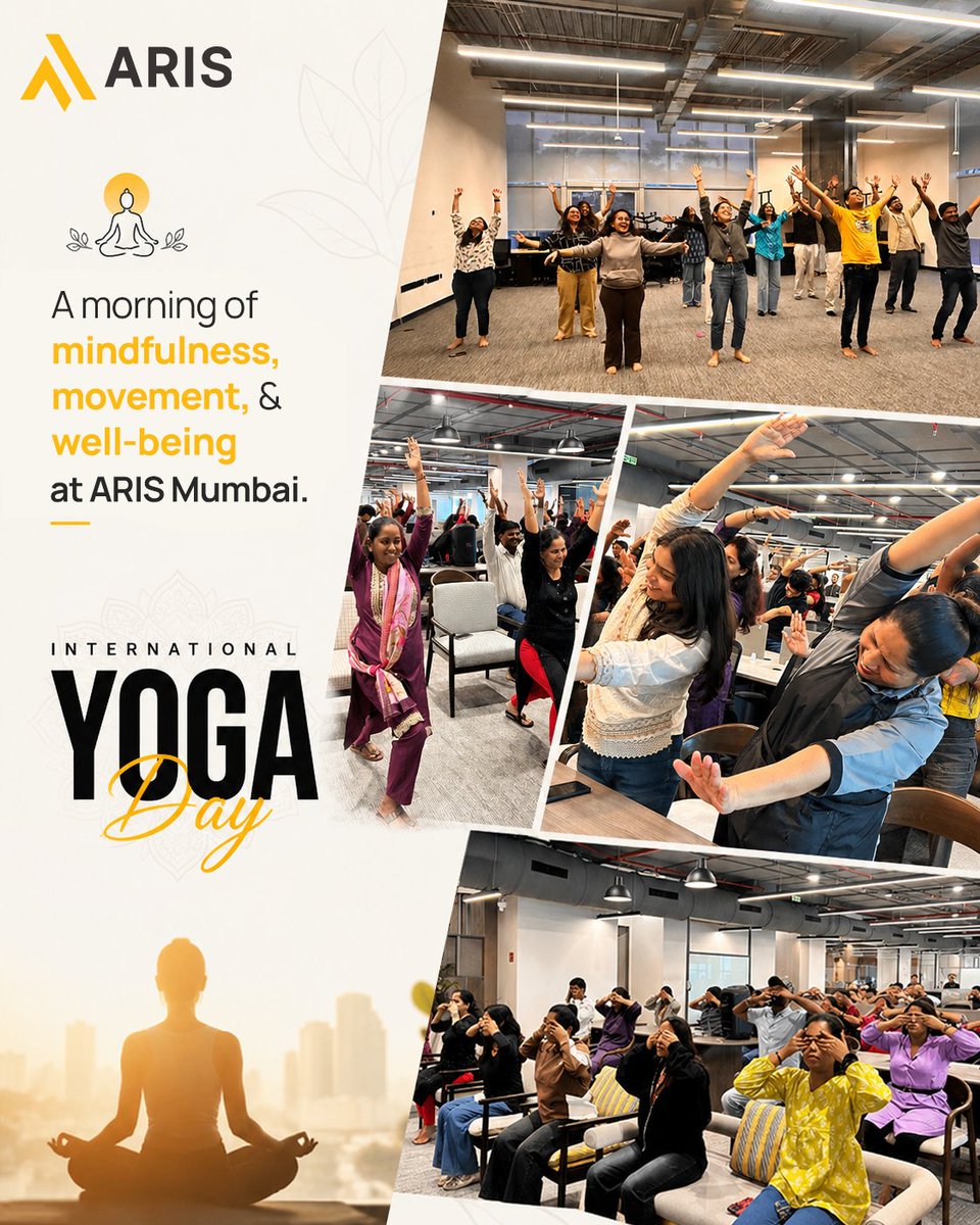 ARIS_ltd's tweet photo. Strong foundations aren't built only in projects; they're built in people too.

This International Yoga Day, Team ARIS came together for a session of mindfulness, movement, and wellness, taking a moment to pause, recharge, and focus on holistic well-being.

#InternationalYogaDay https://t.co/HVIOlI5Y7y