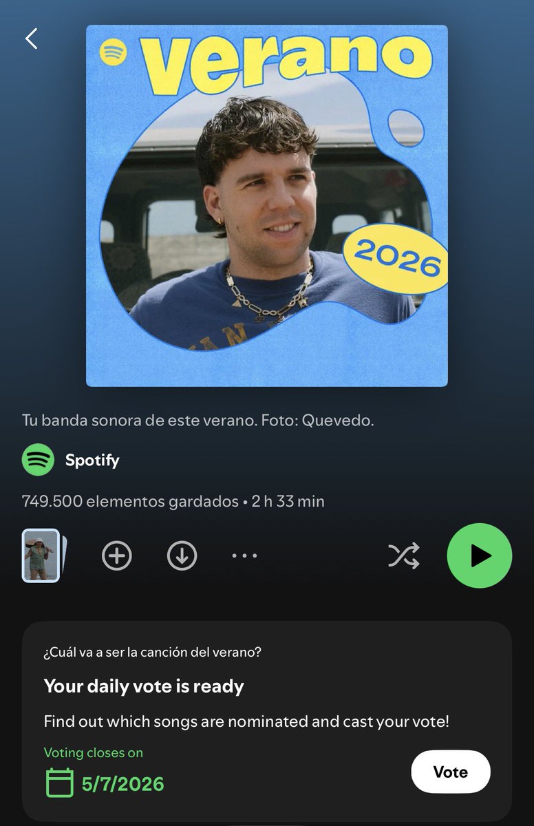 AnaMenaCharts's tweet photo. You can vote for "pa ti toa <3" by @AnaMenaMusic &amp; @lolaindigomusic as @SpotifySpain's Song of the Summer 2026! 🏝️

You have 3 daily votes on the “Verano 2026” playlist until July 5! 

Vote now: https://t.co/9DJxoRqCvE https://t.co/TPrHvtp5J9