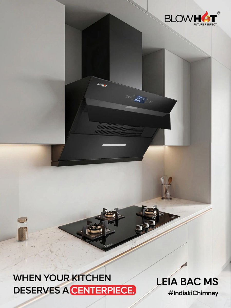 Indiablowhot's tweet photo. A kitchen chimney that earns its place at the centre of your kitchen.
• Flip Auto Open panel
• Motion sensor gesture control
• Matte black metal finish that looks as sharp as it performs
Available in 60, 75 & 90 cm.
#Blowhot #IndiaKitchenChimney #LeiaBACMS #KitchenChimney https://t.co/FPJaIHmoW7