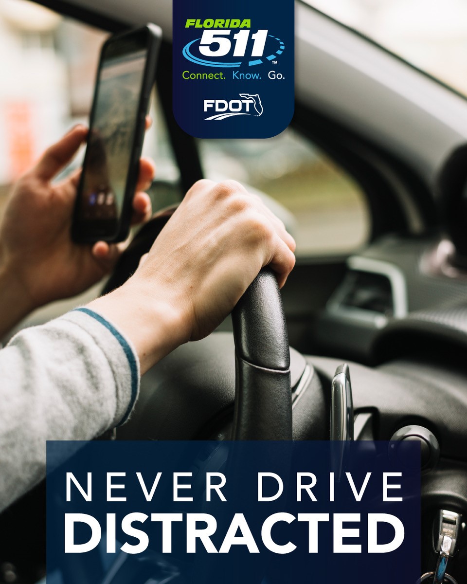 fl511_central's tweet photo. Safety is a shared responsibility. When you are behind the wheel, remember that texts and calls can wait until you have reached your destination. Arrive Alive! https://t.co/ge6ac9RnLY