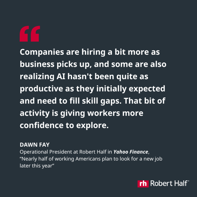 peachydust161's tweet photo. 46% of U.S. workers plan to look for a new job in the next 6 months, according to Robert Half data. As Dawn Fay shares in Yahoo Finance, a mix of improving hiring outlooks and evolving skill needs is giving workers more confidence to explore new roles. https://t.co/F7MwSoWJfG https://t.co/x1Hv9wkBlc