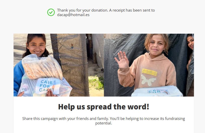 Swirft's tweet photo. Even though it's not talked about as much anymore Gaza still needs lots of financial and humanitarian help.

The people at Care For Gaza are real life heroes, consider supporting.

I just donated again, you can too with the link below: https://t.co/6XoxPibYXm