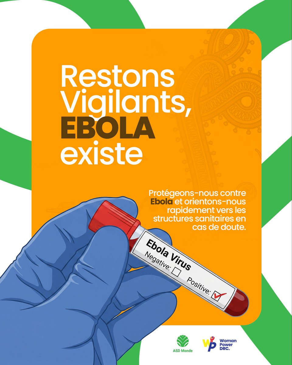 innobuchu's tweet photo. #DRCongo🇨🇩: In the face of the resurgence of Ebola, @womanpowerdrc and #ASDMonde are joining forces to raise awareness amongst communities and promote life-saving measures.
Ebola remains a real threat to our communities. Everyone’s vigilance is essential to protect our families and limit the spread of the disease.

Throughout this campaign, they will regularly share reliable information, prevention advice and awareness-raising messages to combat misinformation and strengthen the community response.

“Together, let’s remain vigilant and stand in solidarity,” emphasised @SylvieMazambi 

#StopEbola #EbolaPrevention #CommunityHealth #ASDMonde #WomanPower #DRC #HealthForAll #Ebola @congofriends @OMSRDCONGO