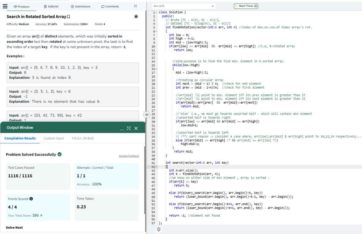 nOnecaresreally's tweet photo. Day 20[Binary Search] #SDESheetChallenge
The N-th root of an integer 
Median of Row Wise Sorted Matrix
Search Single Element in a sorted array
Search element in a sorted and rotated array/ find pivot where it is rotated https://t.co/FGL1T5UTUi