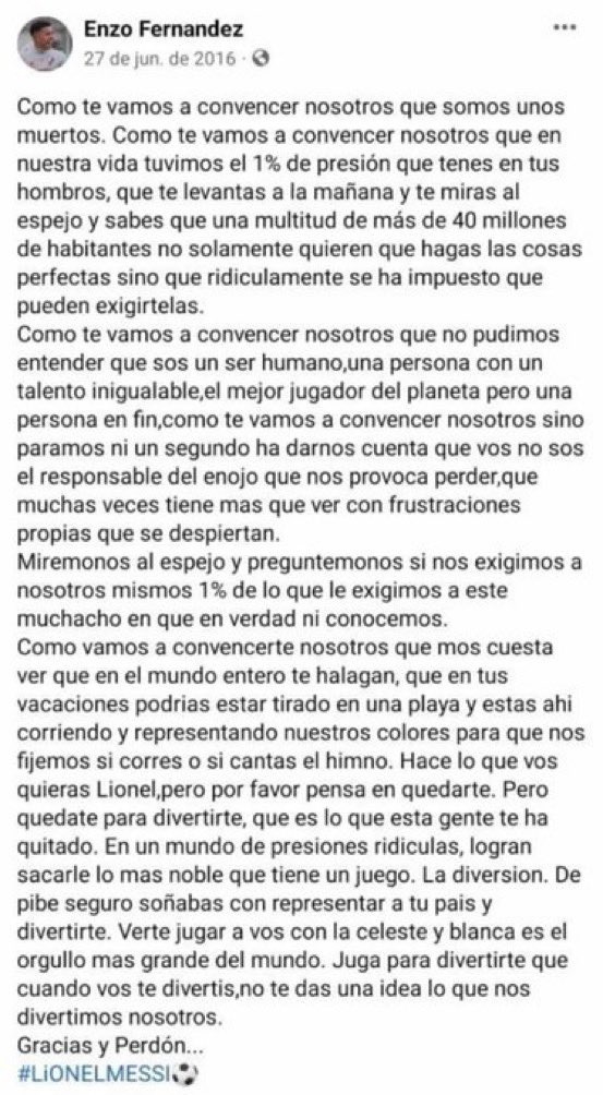 itswiftrp's tweet photo. enzo y messi en junio 2026, pero una vez hace diez años en el mismo mes enzo escribio esto a messi, me emociona muchísimo cada vez que leo esto https://t.co/vgKflS8ZsT