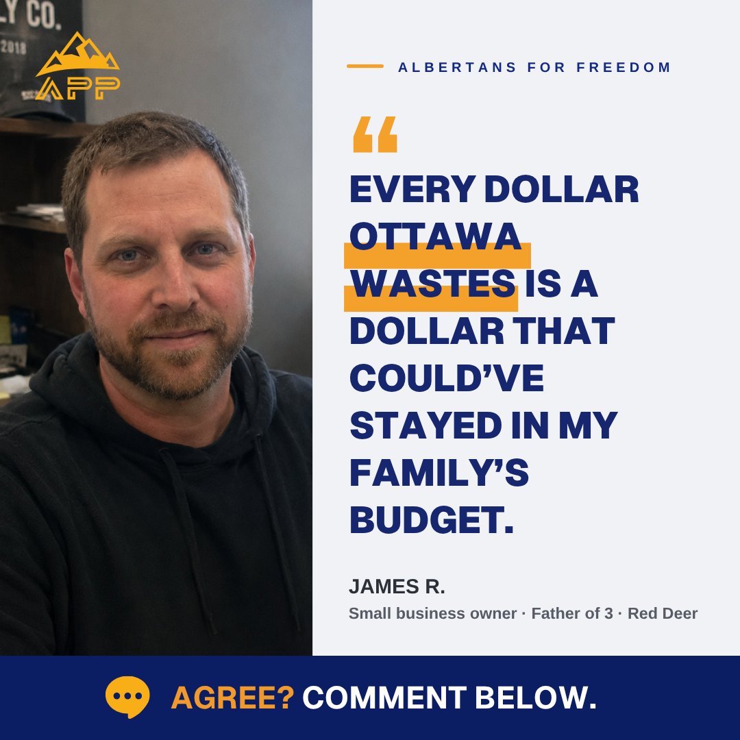 ABProsperityPrj's tweet photo. I hear this constantly from people running small businesses and raising kids: the idea of Alberta separating isn't some fringe side interest, it's about the math at the end of the month, and how there isn't enough to make ends meet right now.

When more of what Alberta earns actually stays in Alberta, it means groceries, a mortgage payment, a little more breathing room. 

Tell us in the comments what parts of a free Alberta could help you, we read them. 👇