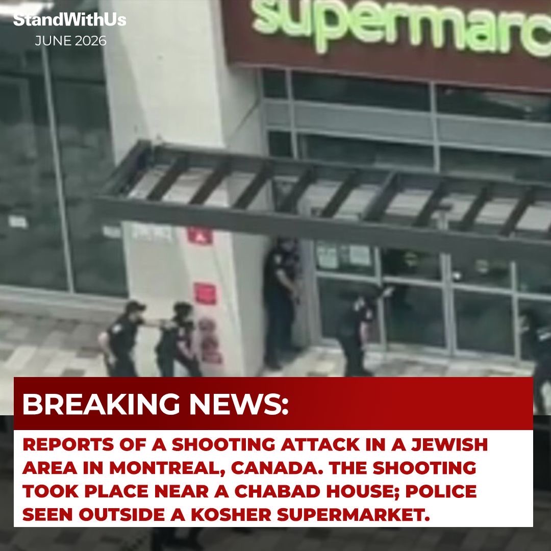 StandWithUs's tweet photo. 🚨BREAKING NEWS: Reports of shooting attack in a Jewish area in Montreal, Canada. At least two suspects were reported in the area. While details remain unclear, reports indicate that at least one police officer is injured. This is a developing story. @StandWithUsCA https://t.co/poXI6A5QtP